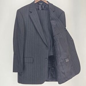 Jos. A. Bank Signature Collection 46L 40x32 Charcoal Pinstripe Suit Wool Mens